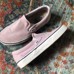 Lavender Vans Slip Ons